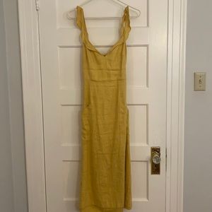 Reformation yellow linen dress